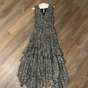 Anthropologie Black and White Floral Dress